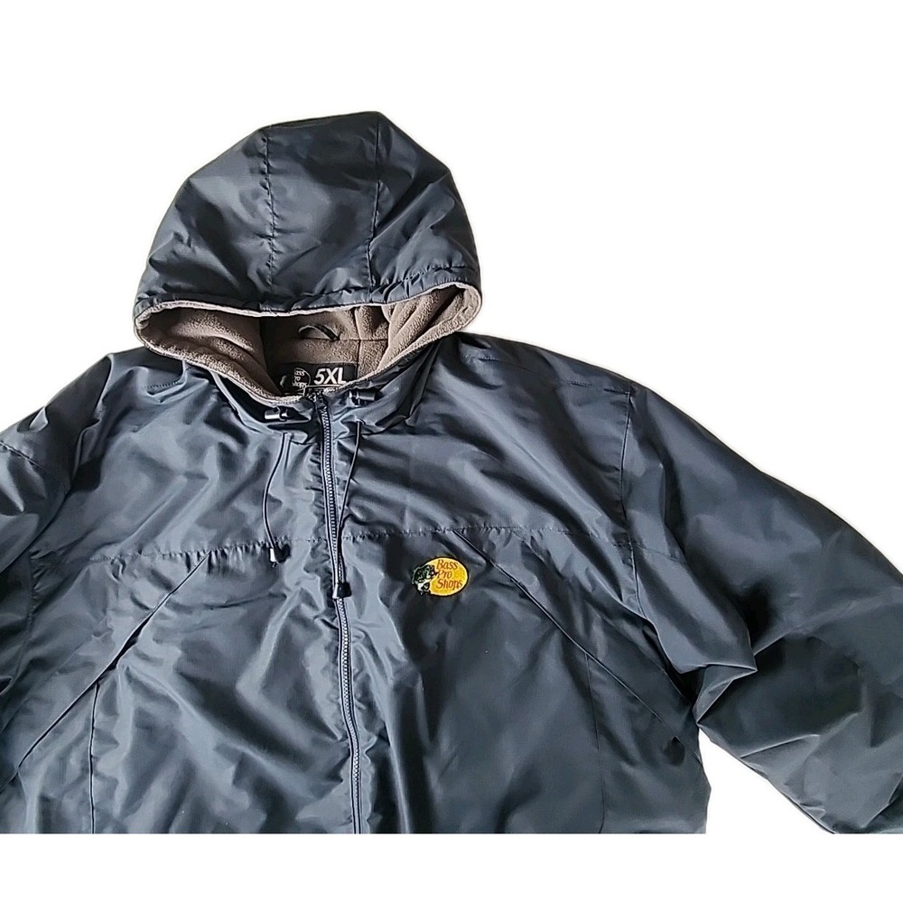 Bass Pro Shops Men's 5XL Thermolite Hooded Fleece Lined Jacket Navy EUC Outdoor